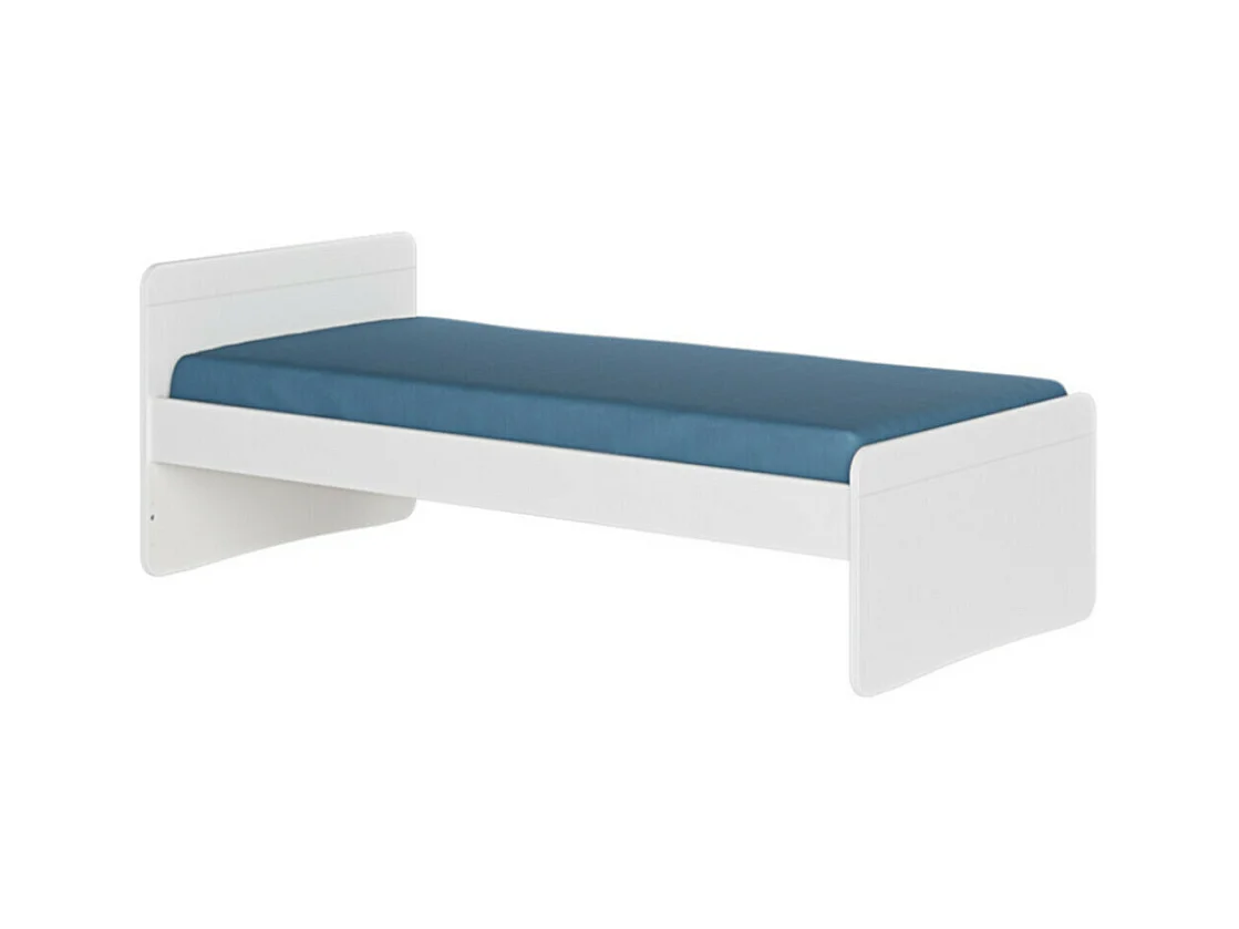 Pack lit avec matelas 90x200 cm bois massif blanc LILOW