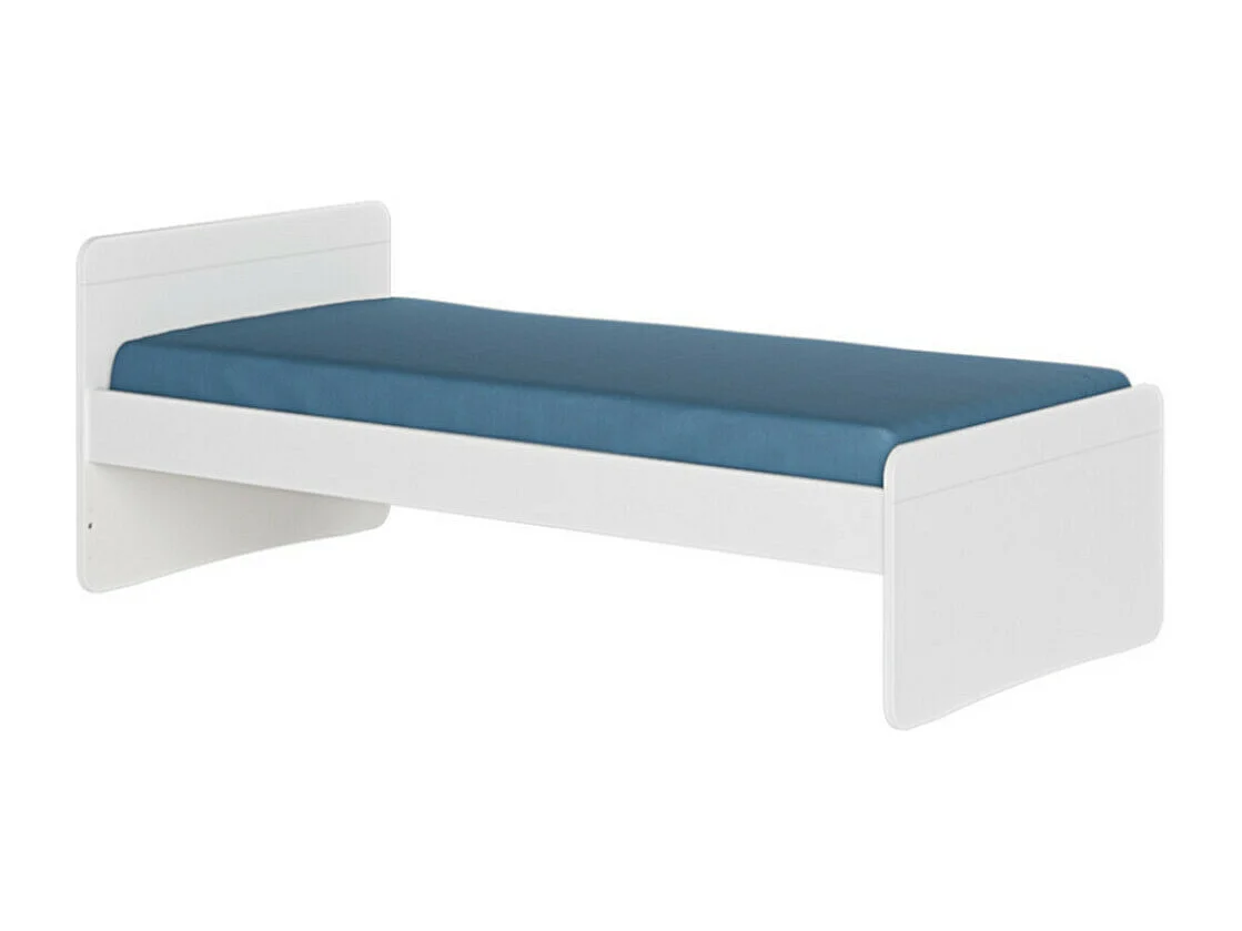 Pack lit avec matelas 90x200 cm bois massif blanc LILOW