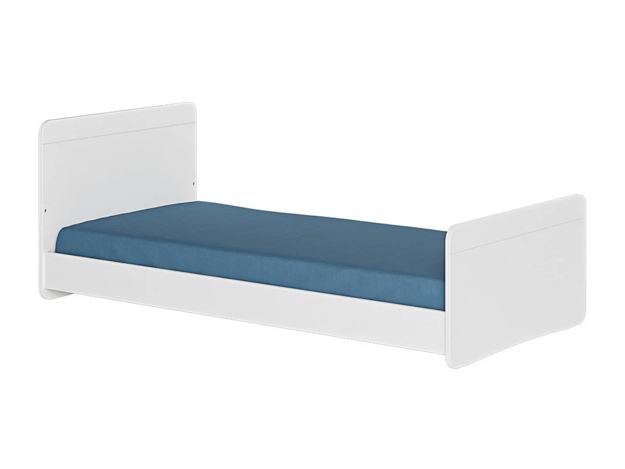 Pack lit avec matelas 90x200 cm bois massif blanc LILOW