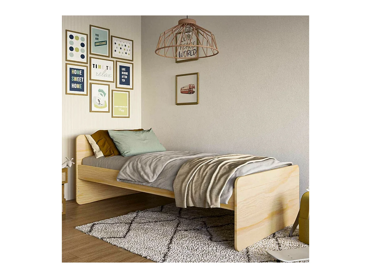 Lit enfant 90x190 cm bois massif bois LILOW