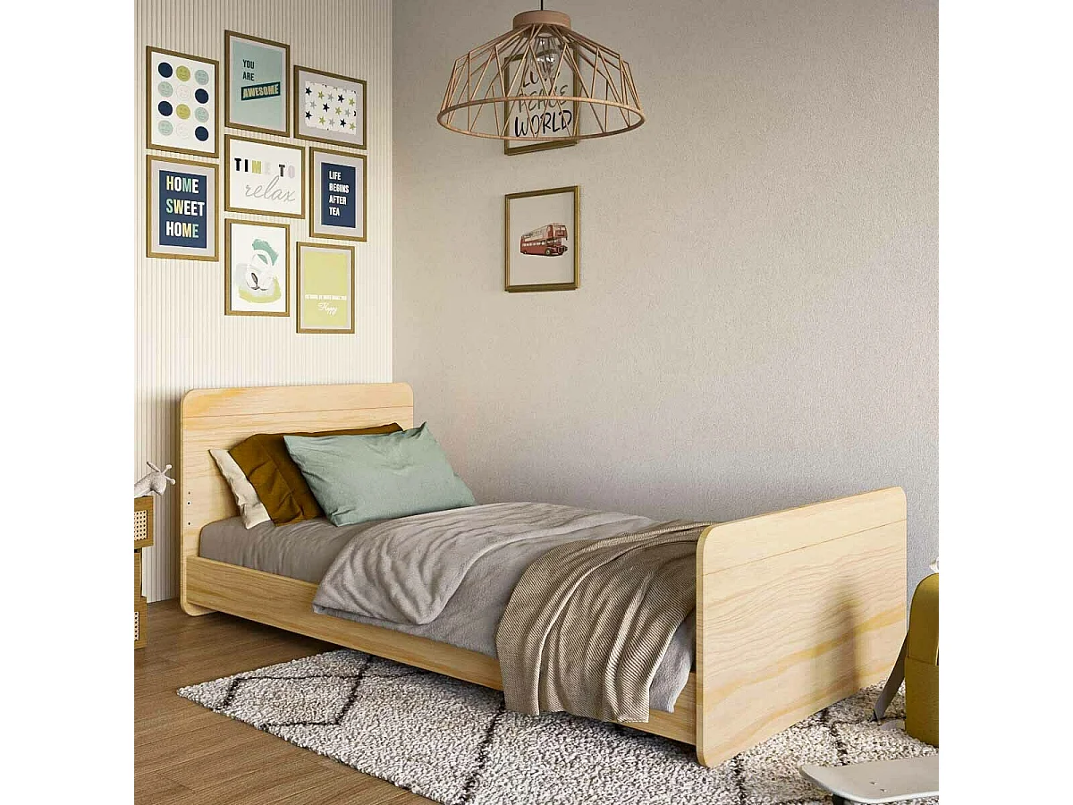 Lit enfant 90x190 cm bois massif bois LILOW
