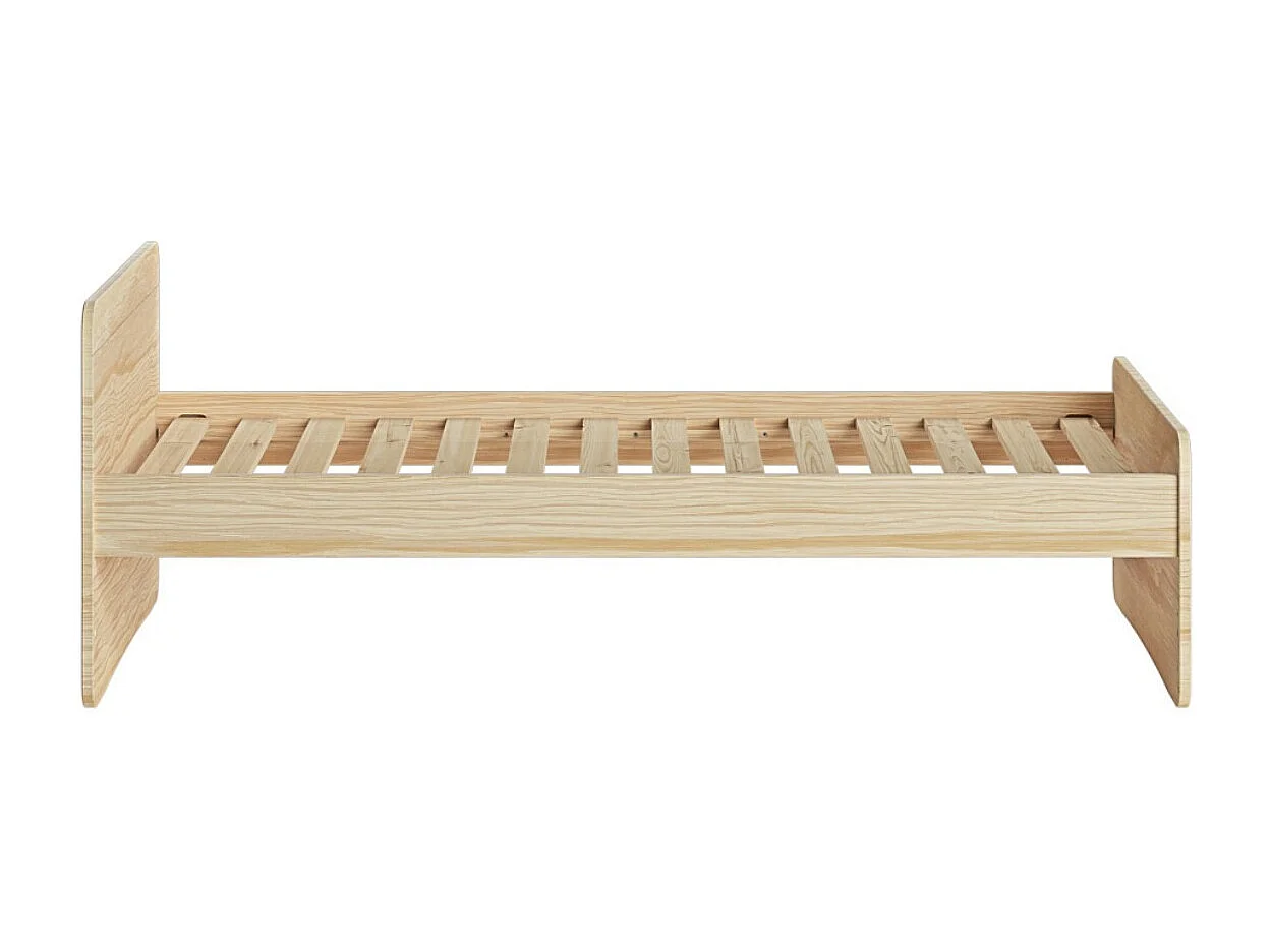 Pack lit avec matelas 90x190 cm bois massif bois LILOW