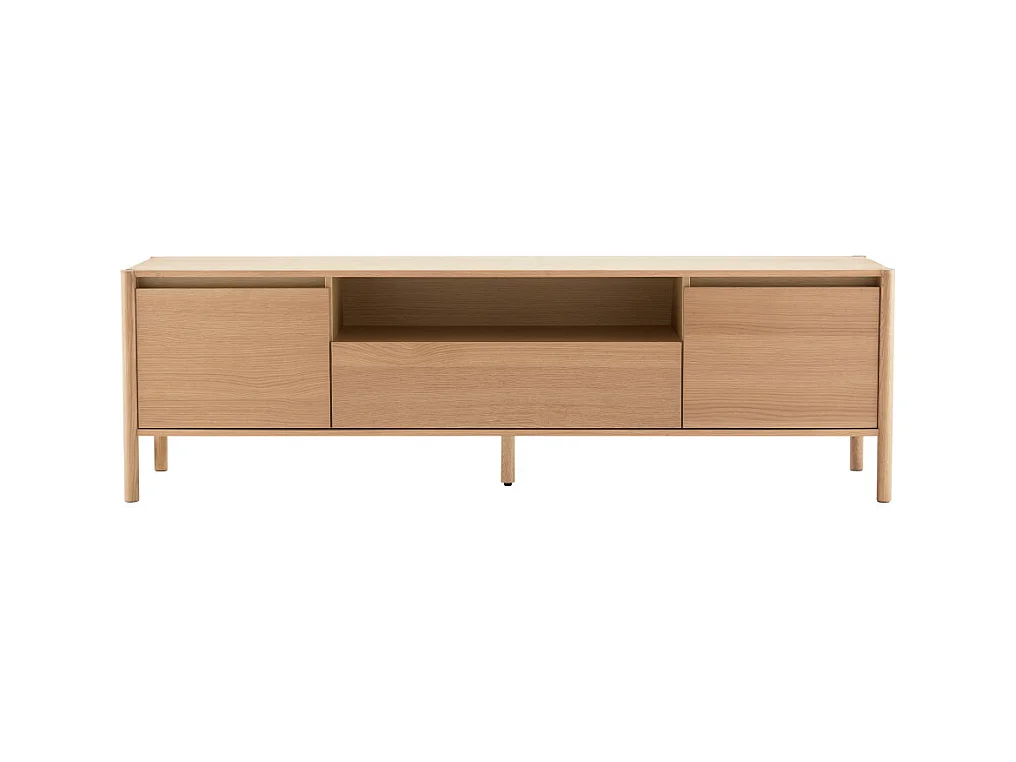 Verade - Meuble TV 2 portes 1 tiroir en bois L180cm - Bois clair