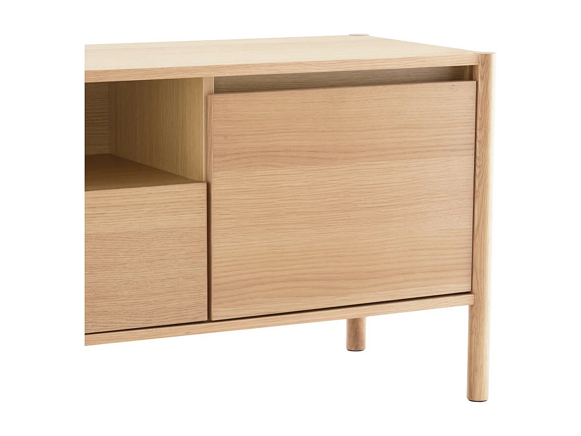 Verade - Meuble TV 2 portes 1 tiroir en bois L180cm - Bois clair