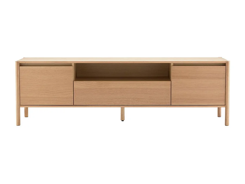 Verade - Meuble TV 2 portes 1 tiroir en bois L180cm - Bois clair