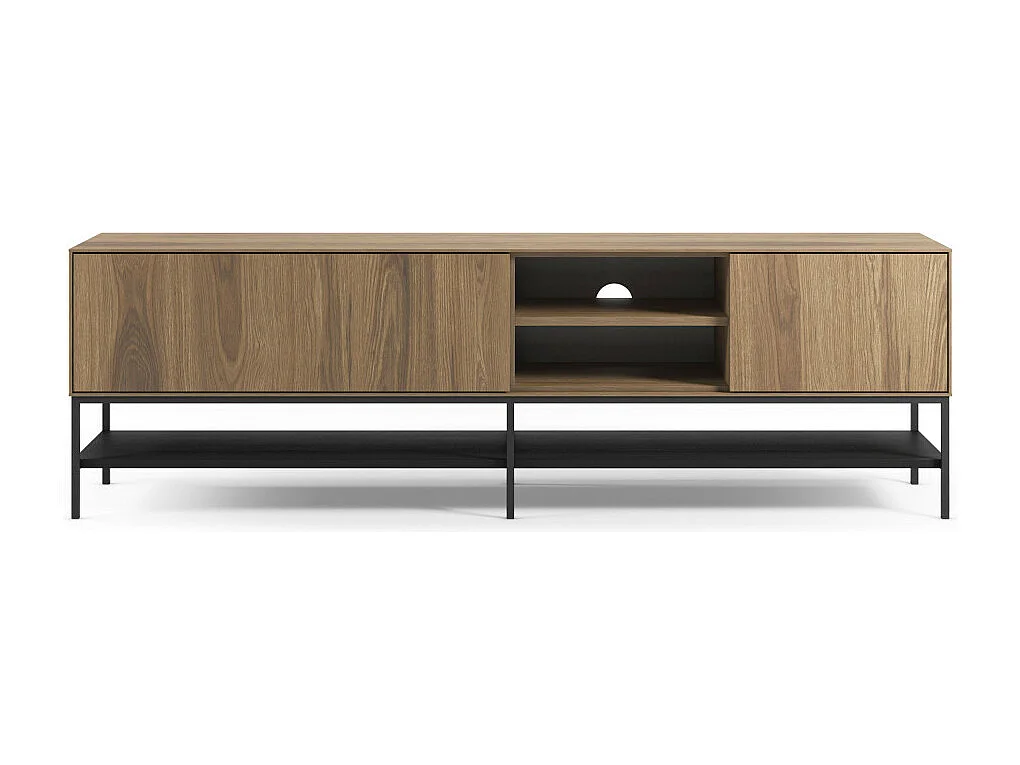 Elya - Meuble tv 2 portes en bois et métal L180cm - Bois