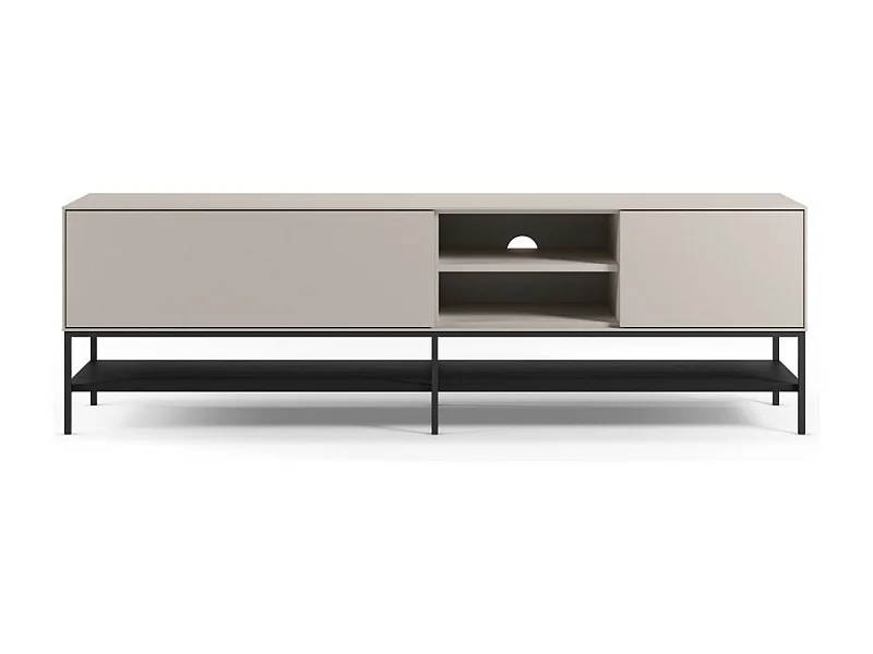 Elya - Meuble tv 2 portes en bois et métal L180cm - Beige