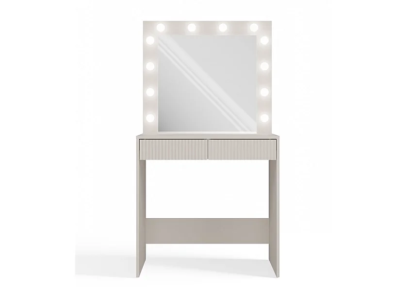 MARINA - Toilette a 6 cassetti con specchio e illuminazione a LED - Bianco