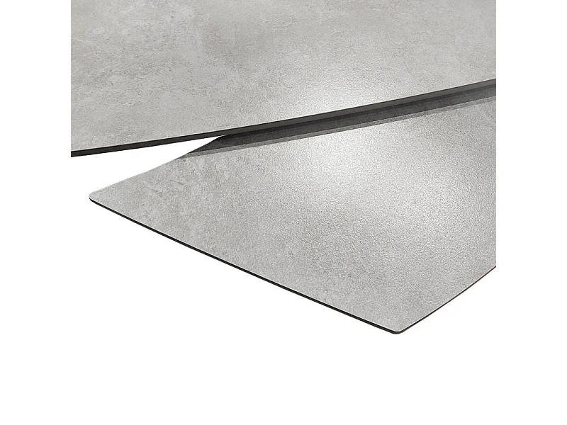 Table extensible ovale 130 à 190 cm en céramique gris béton - ADELE