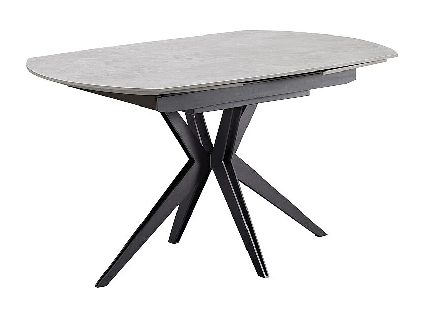 Table extensible ovale 130 à 190 cm en céramique gris béton - ADELE