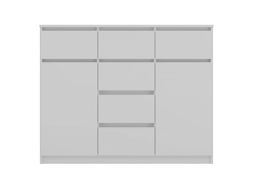 MALWA - Commode 6 tiroirs et 2 portes - 100x120x40 - chambre/bureau/salon - Blanc