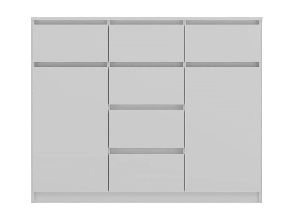 MALWA - Commode 6 tiroirs et 2 portes - 100x120x40 - chambre/bureau/salon - Blanc