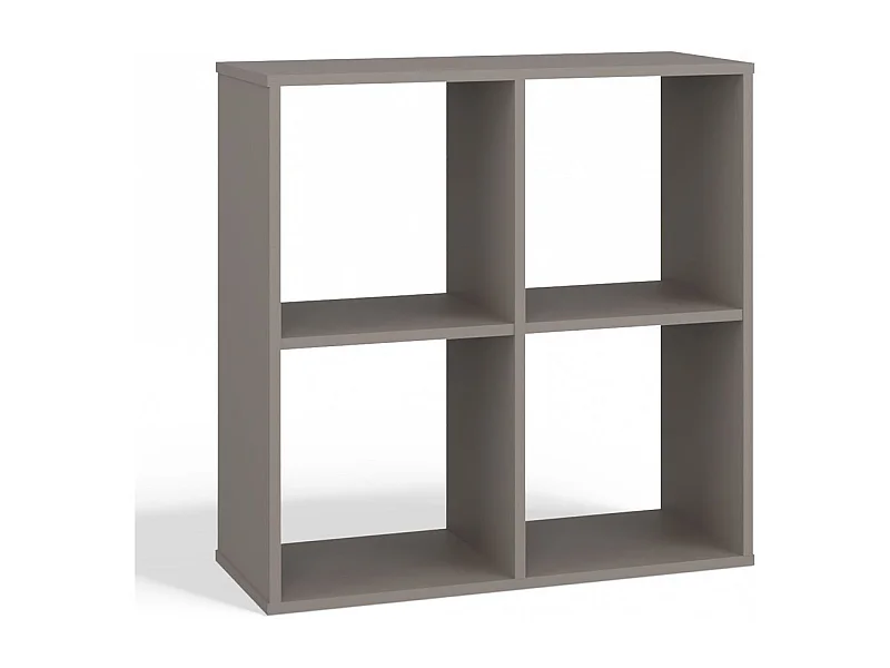 MARION - Étagère casier fonctionnelle bibliothèque chambre/bureau/salon - Dimensions : 75x74x30 - Meuble rangement livres - Gris