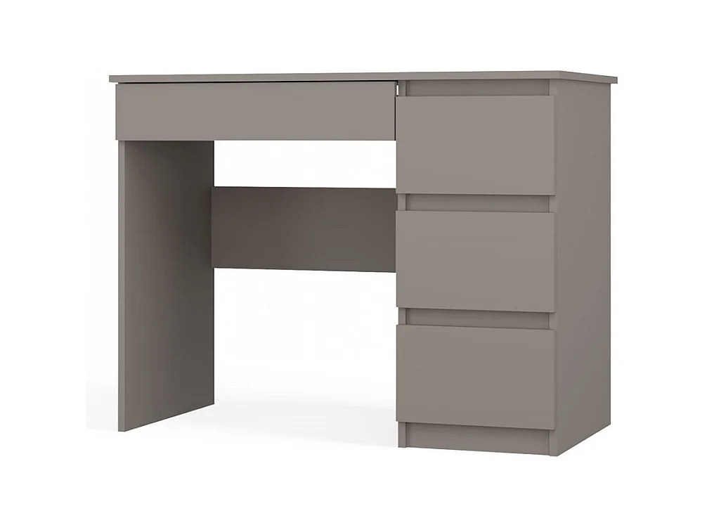MESO - Bureau droit style moderne bureau/chambre d’ado - 98x51x76 cm - 4 tiroirs - Gris