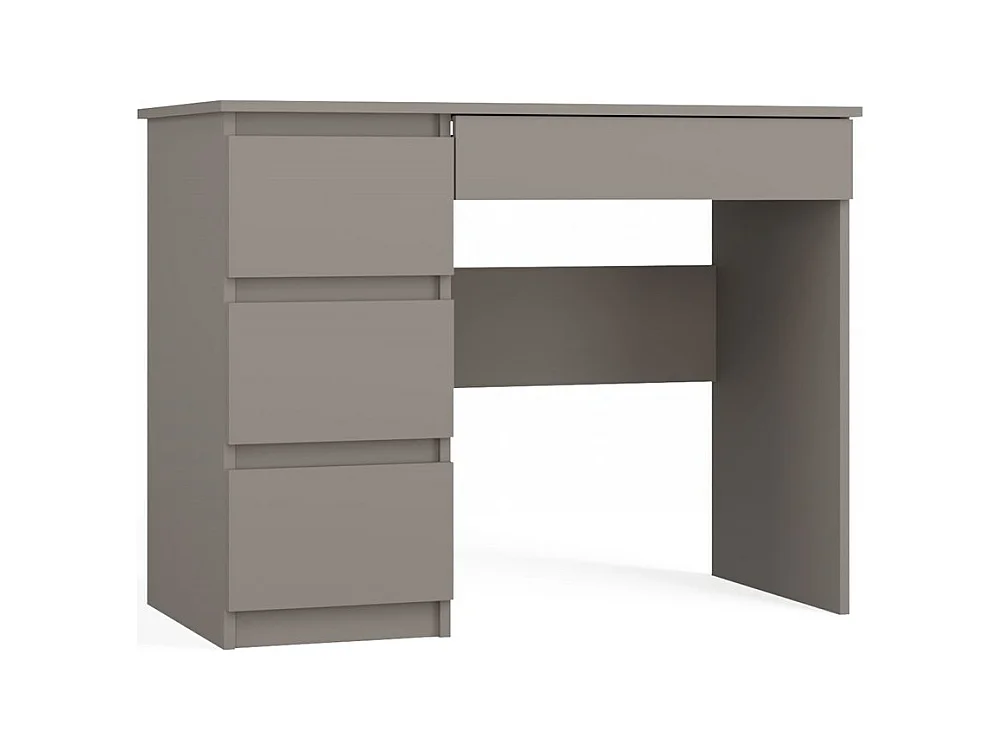 MESO - Bureau gauche style moderne bureau/chambre d’ado - 98x51x76 - 4 tiroirs - Gris
