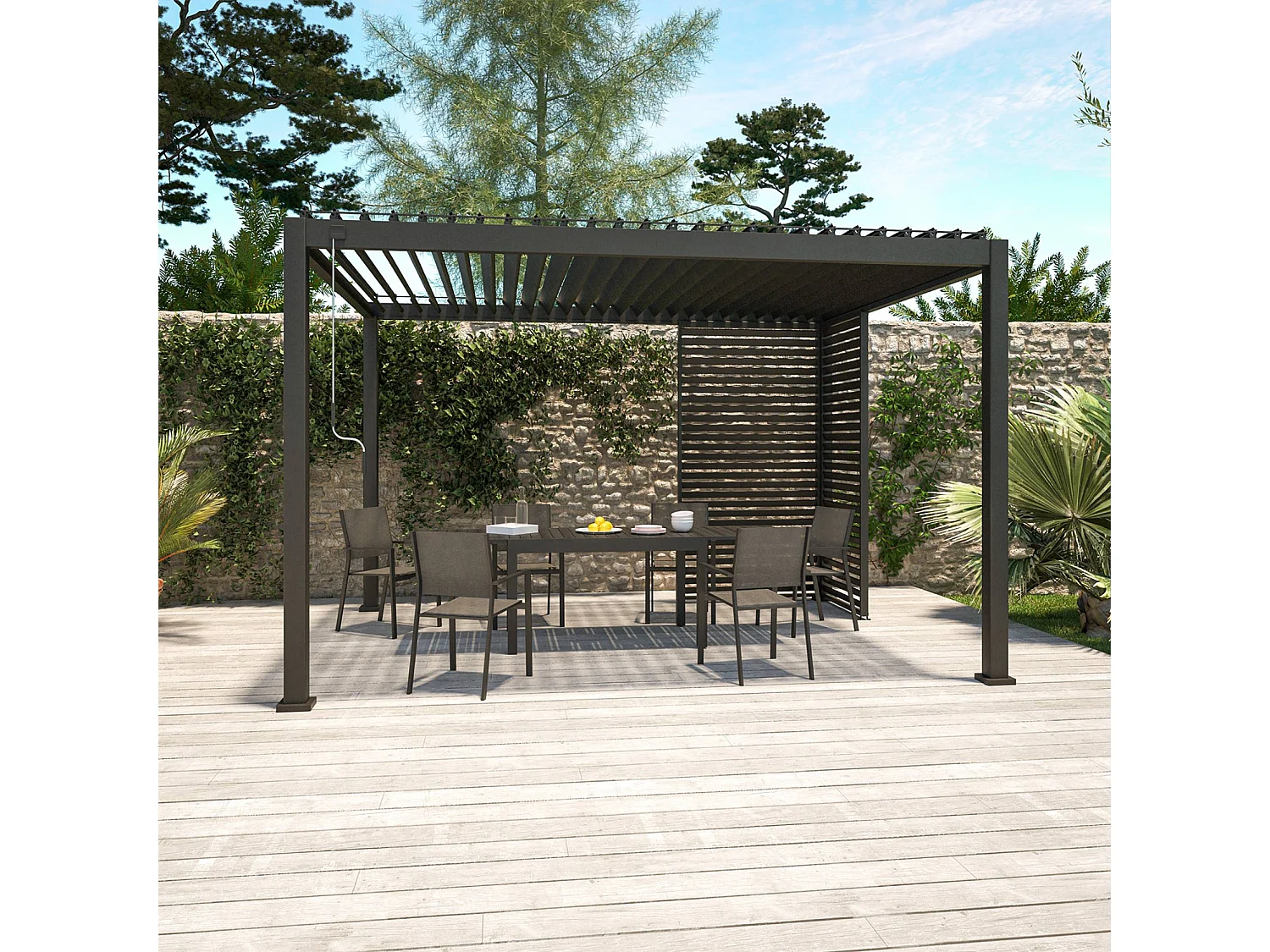 130cm persianas de aluminio para pérgola triomphe antracita