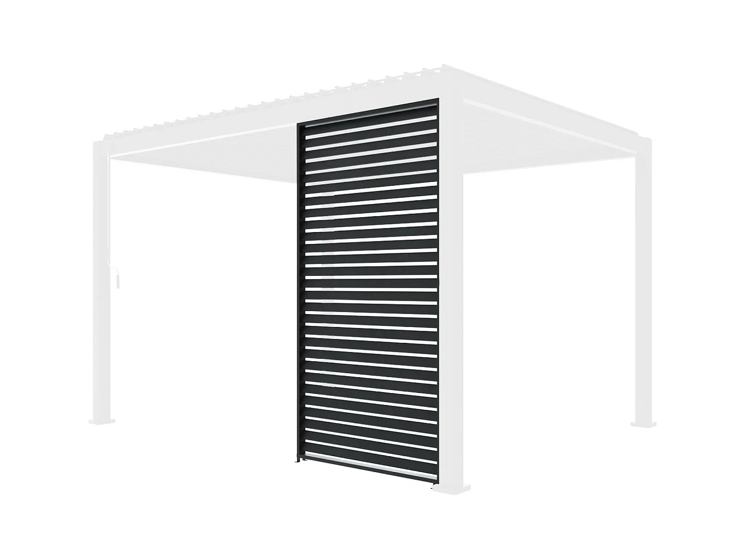 Persienne 130cm pour pergola bioclimatique Triomphe. côté 4m. panneau brise vue. aluminium. anthracite