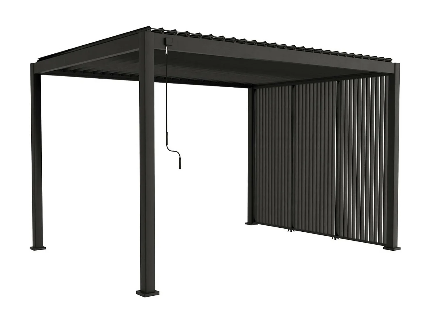 Persienne 130cm pour pergola bioclimatique Triomphe. côté 4m. panneau brise vue. aluminium. anthracite