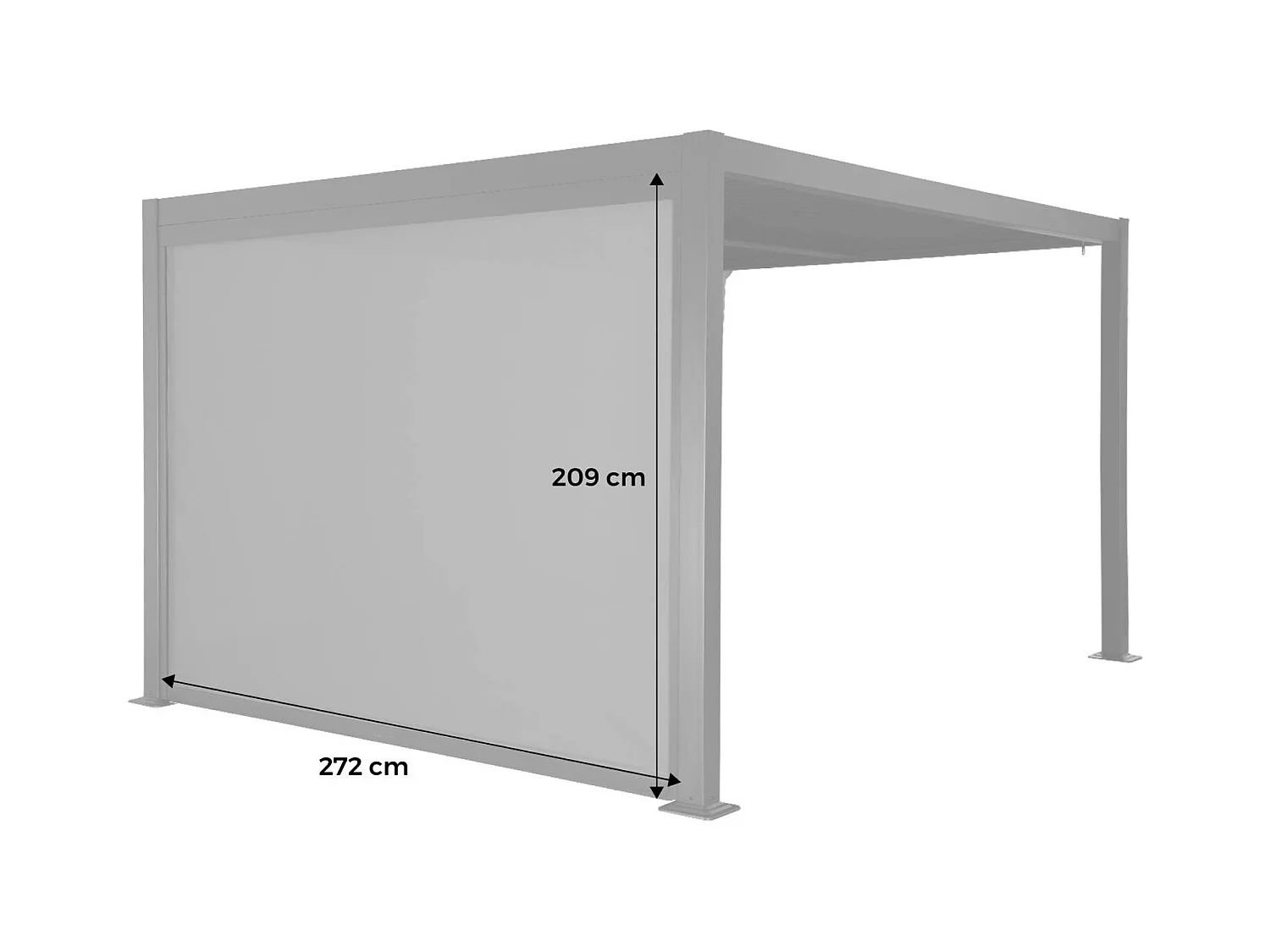 Toldo de 3m para pérgola palace antracita