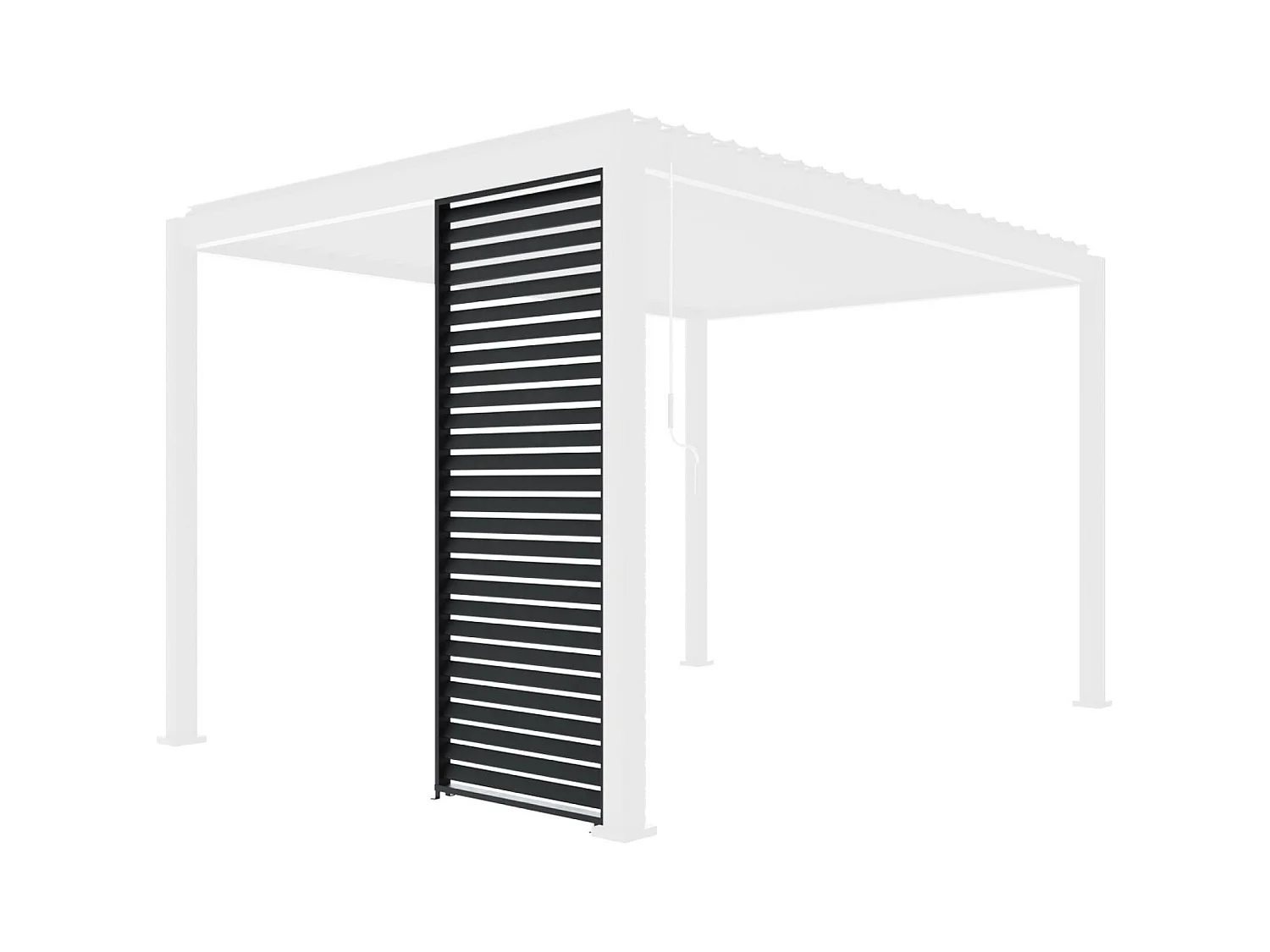 Persienne 100cm pour pergola bioclimatique Triomphe. panneau brise vue. côté 3m. aluminium. anthracite