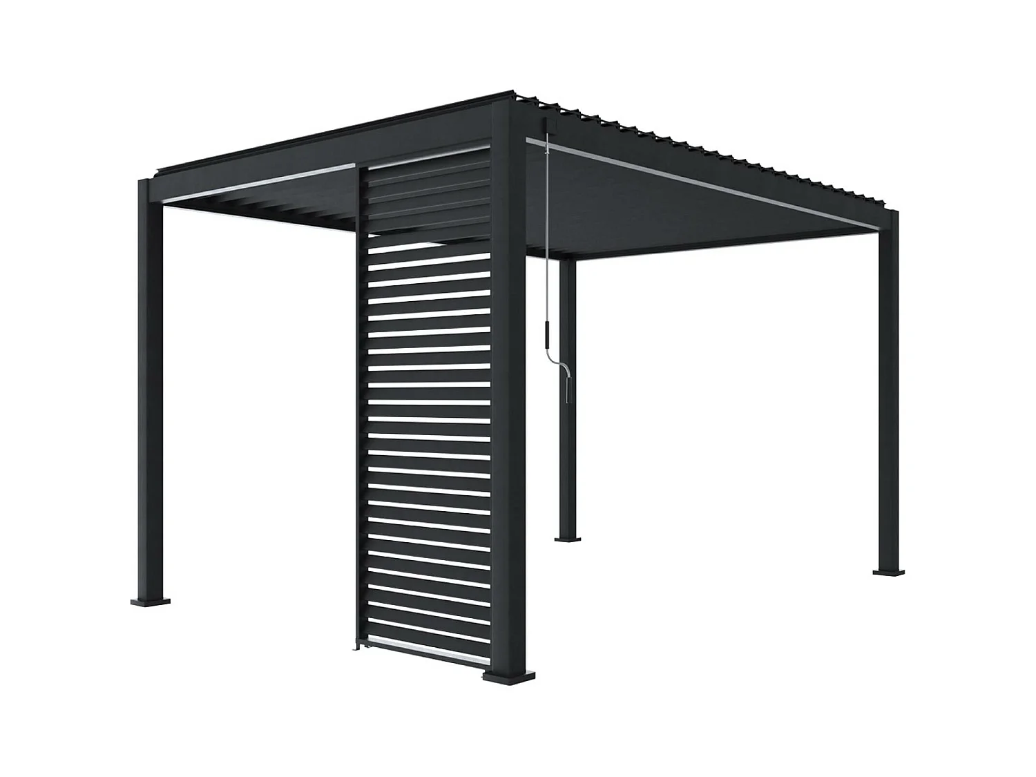 Persienne 100cm pour pergola bioclimatique Triomphe. panneau brise vue. côté 3m. aluminium. anthracite