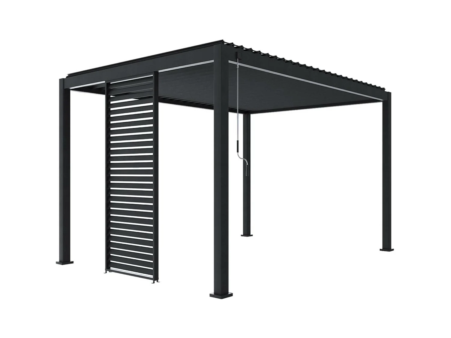 Persienne 100cm pour pergola bioclimatique Triomphe. panneau brise vue. côté 3m. aluminium. anthracite