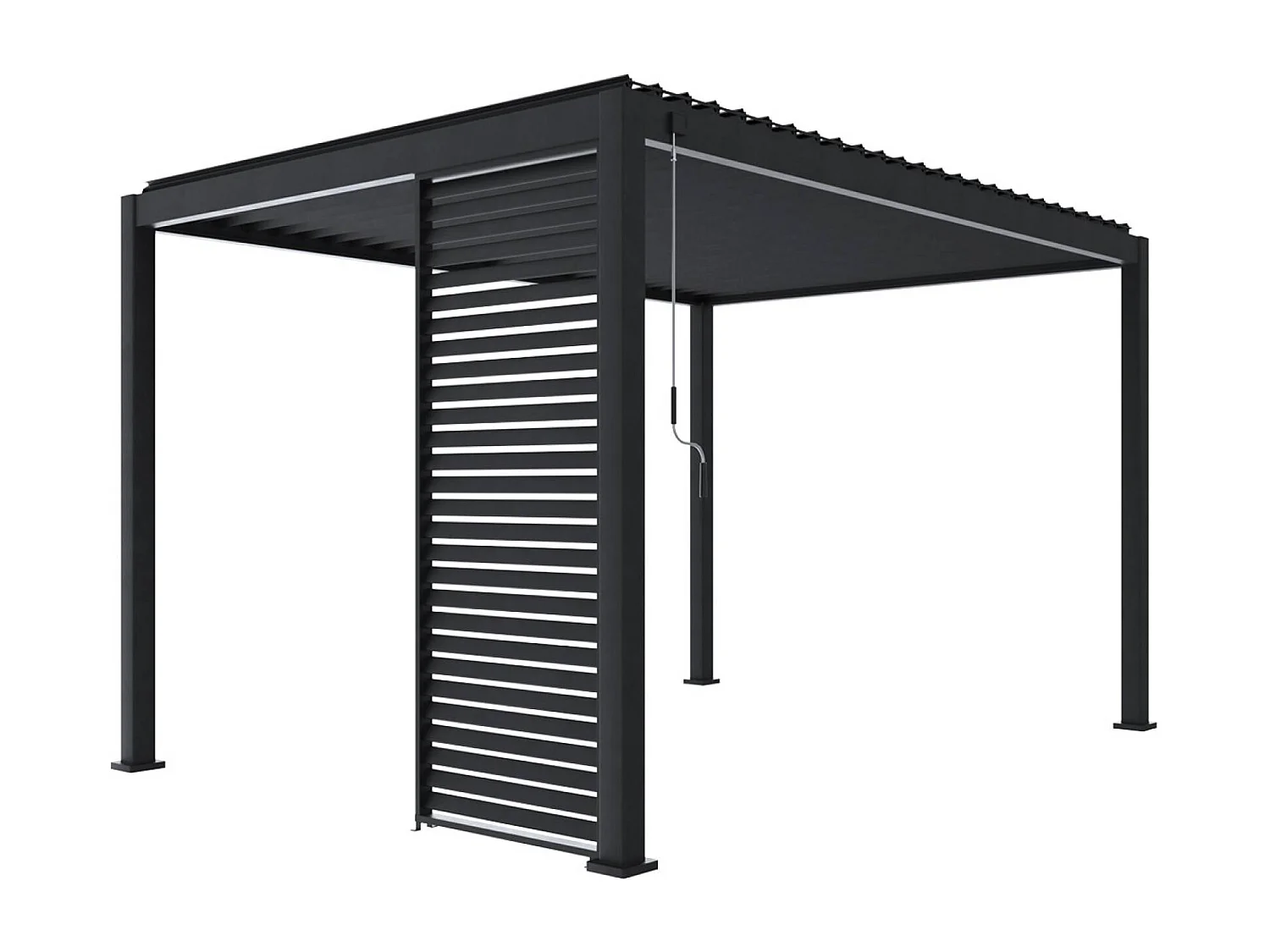 Persienne 100cm pour pergola bioclimatique Triomphe. panneau brise vue. côté 3m. aluminium. anthracite