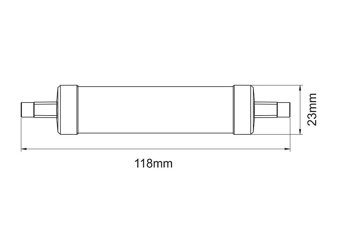 Ampoule LED R7s 118mm 9W d.23mm 1000lumen 4000k