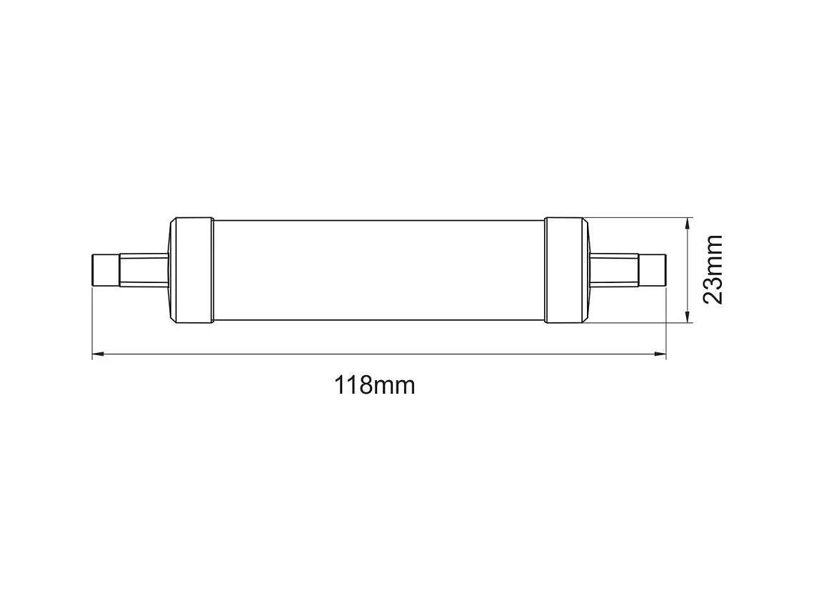 LED lamp R7s Dimbaar 118mm 11W ø23mm 1280lumen 3000k