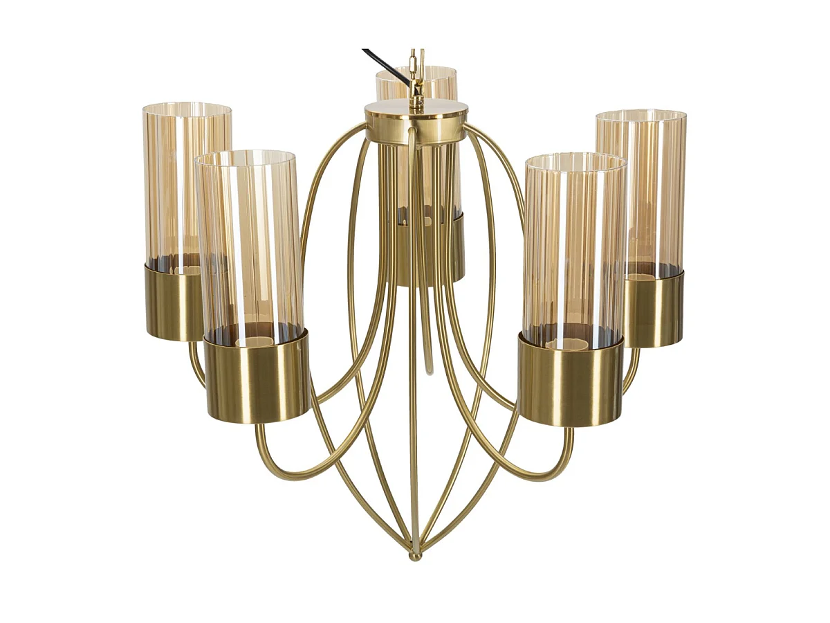 Lampe Suspension 5 Têtes "Versailles" 60cm Or