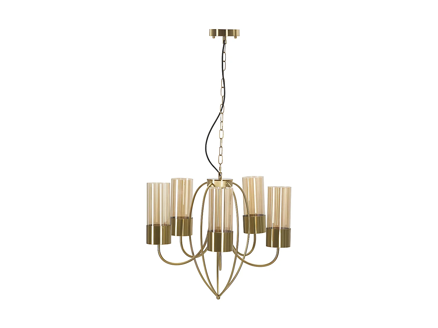 Lampe Suspension 5 Têtes "Versailles" 60cm Or
