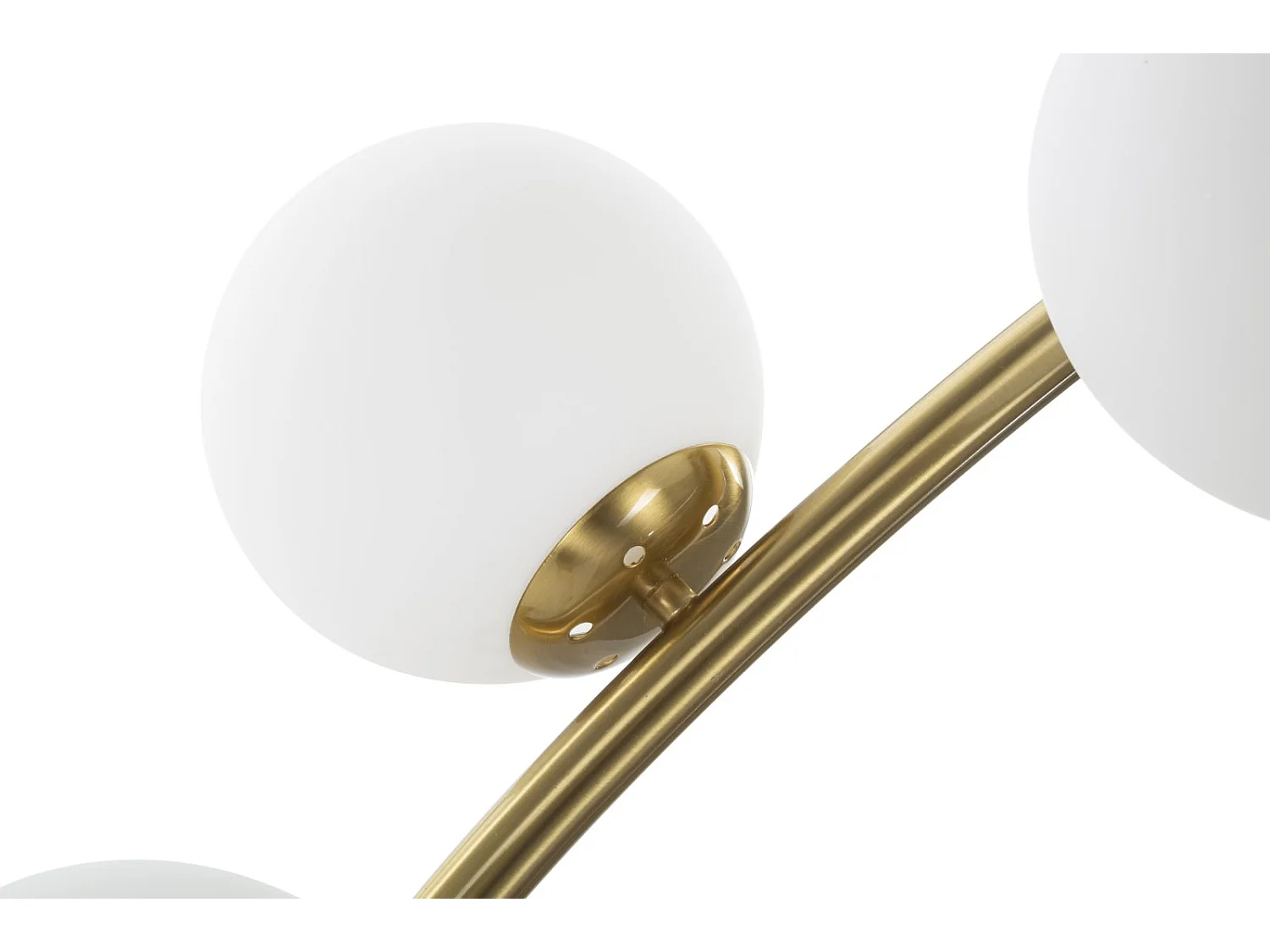 Lampadaire Arc 6 Sphères "Luci" 220cm Blanc & Or