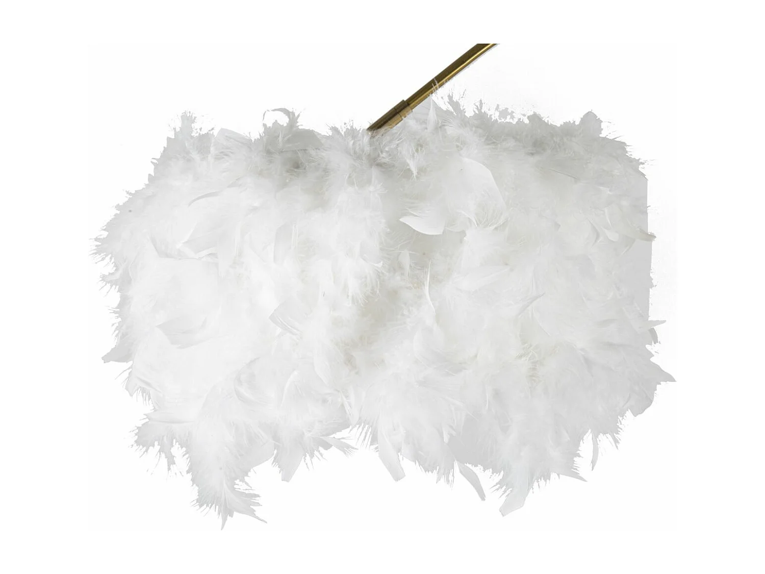 Lampadaire Imitation Plume "Arc" 180cm Blanc & Noir