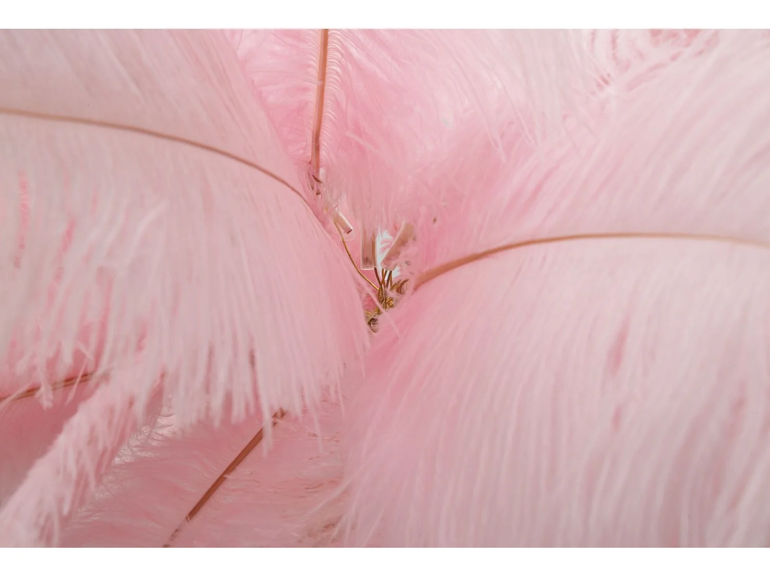 Lampadaire Imitation Plume "Palm" 160cm Or & Rose