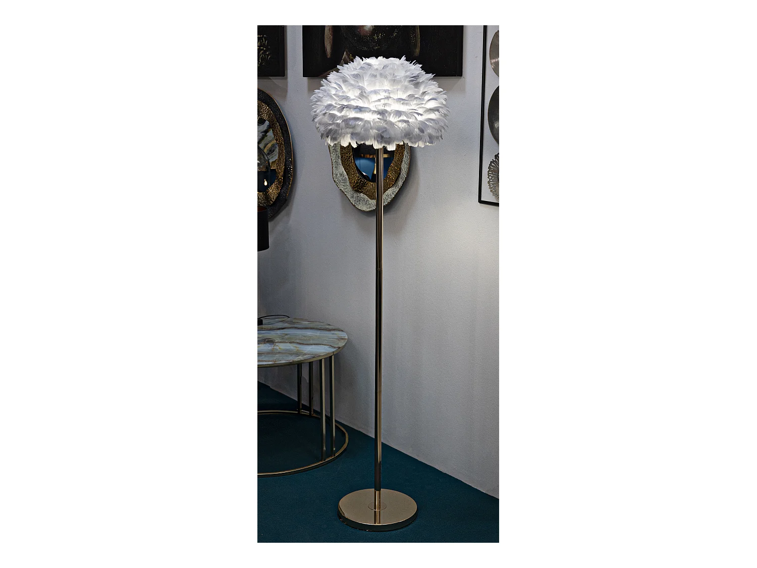 FEATHERS SLIM GRAU STEHLEUCHTE Ø 43X170 CM