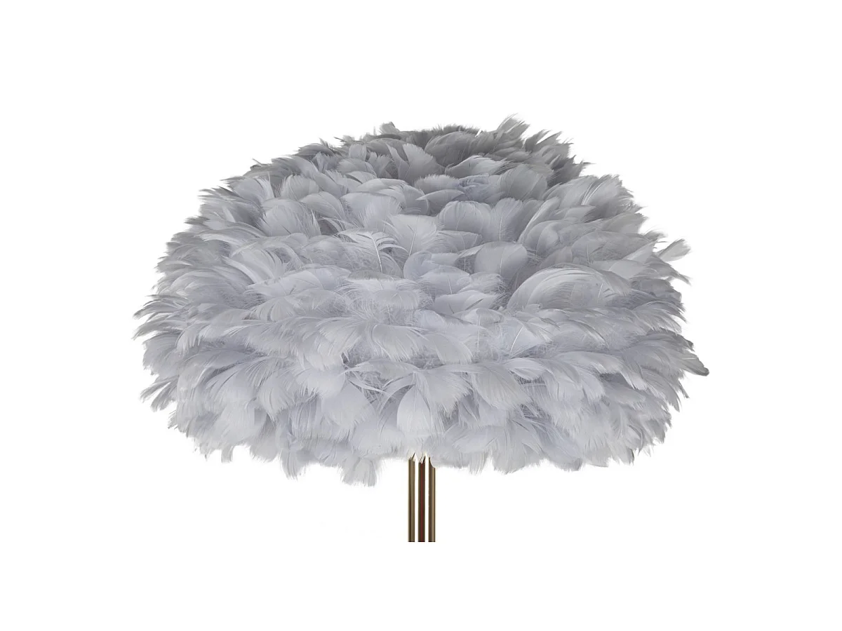 Lampadaire Imitation Plume "Slim" 170cm Or & Gris