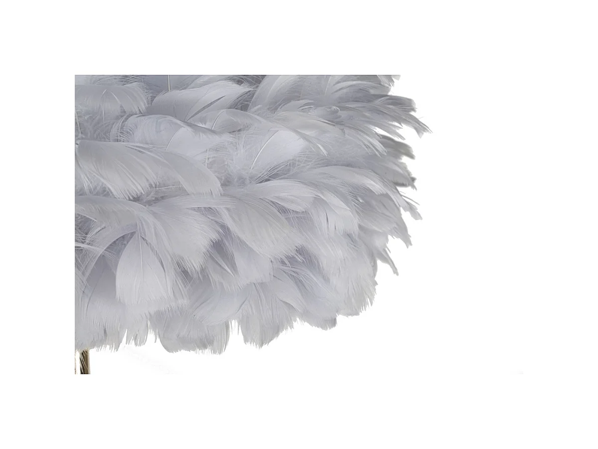 Lampadaire Imitation Plume "Slim" 170cm Or & Gris