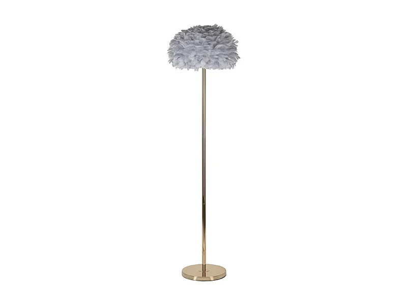 Lampadaire Imitation Plume "Slim" 170cm Or & Gris