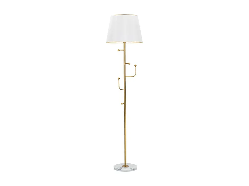 Lampadaire Design en Métal "Hanger" 173cm Blanc & Or