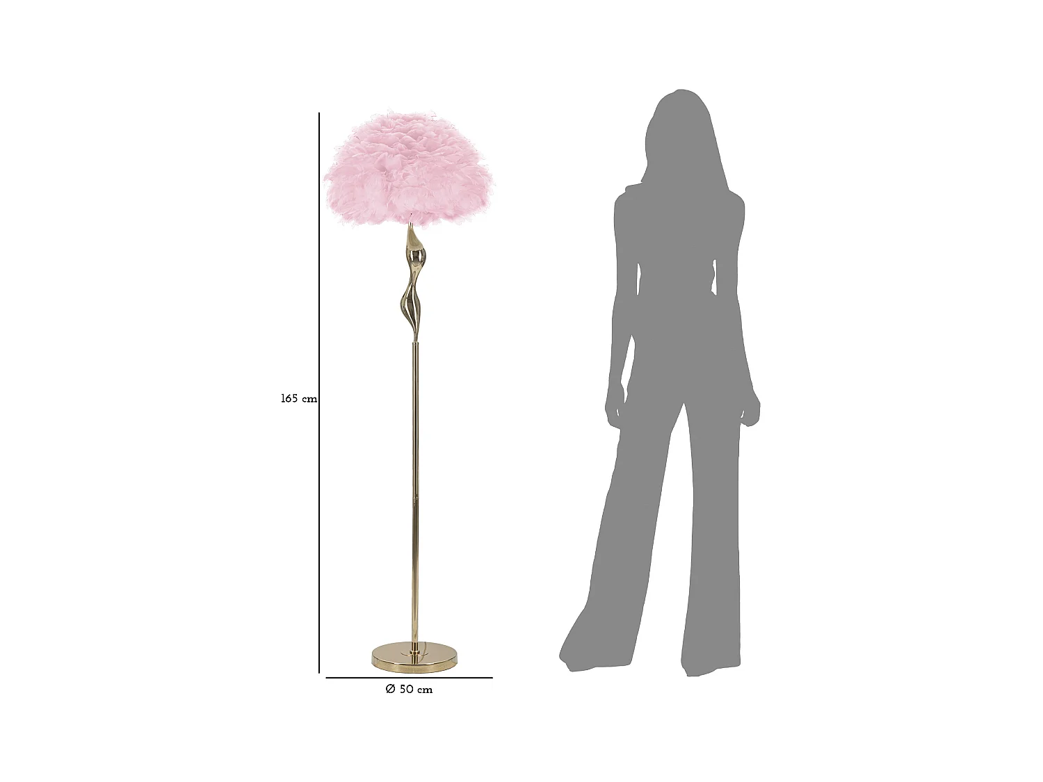 SLANKE ROZE VLOERLAMP CM Ø 50X165