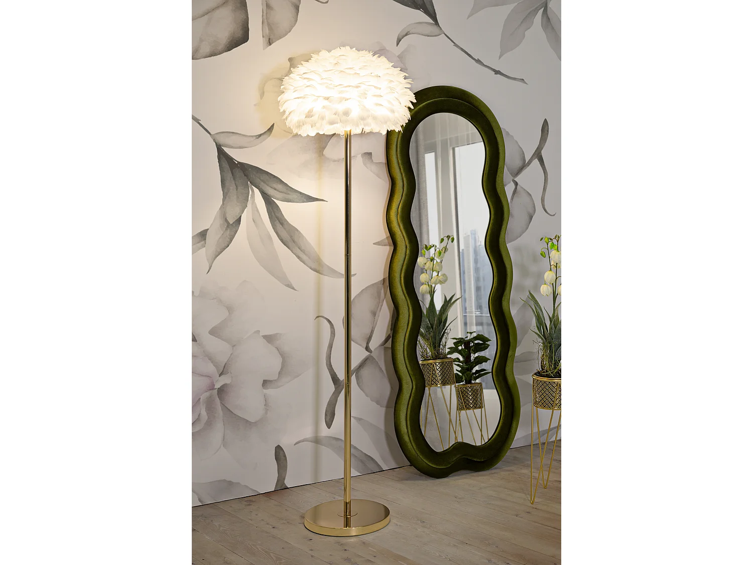 FEATHERS SLIM VLOERLAMP WIT CM Ø 43X170