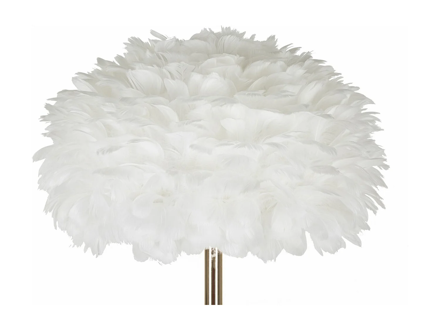 Lampadaire Imitation Plume "Slim" 170cm Or & Blanc