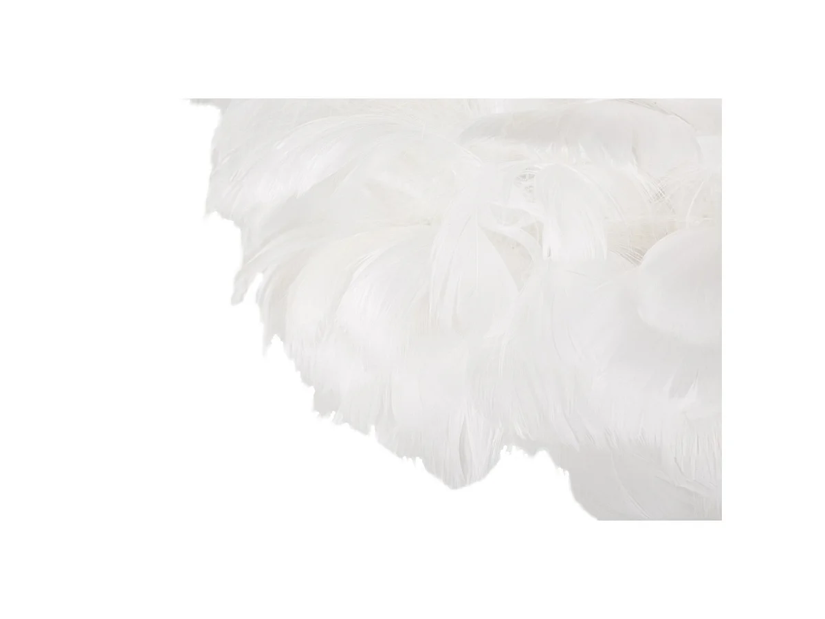 Lampadaire Imitation Plume "Slim" 170cm Or & Blanc