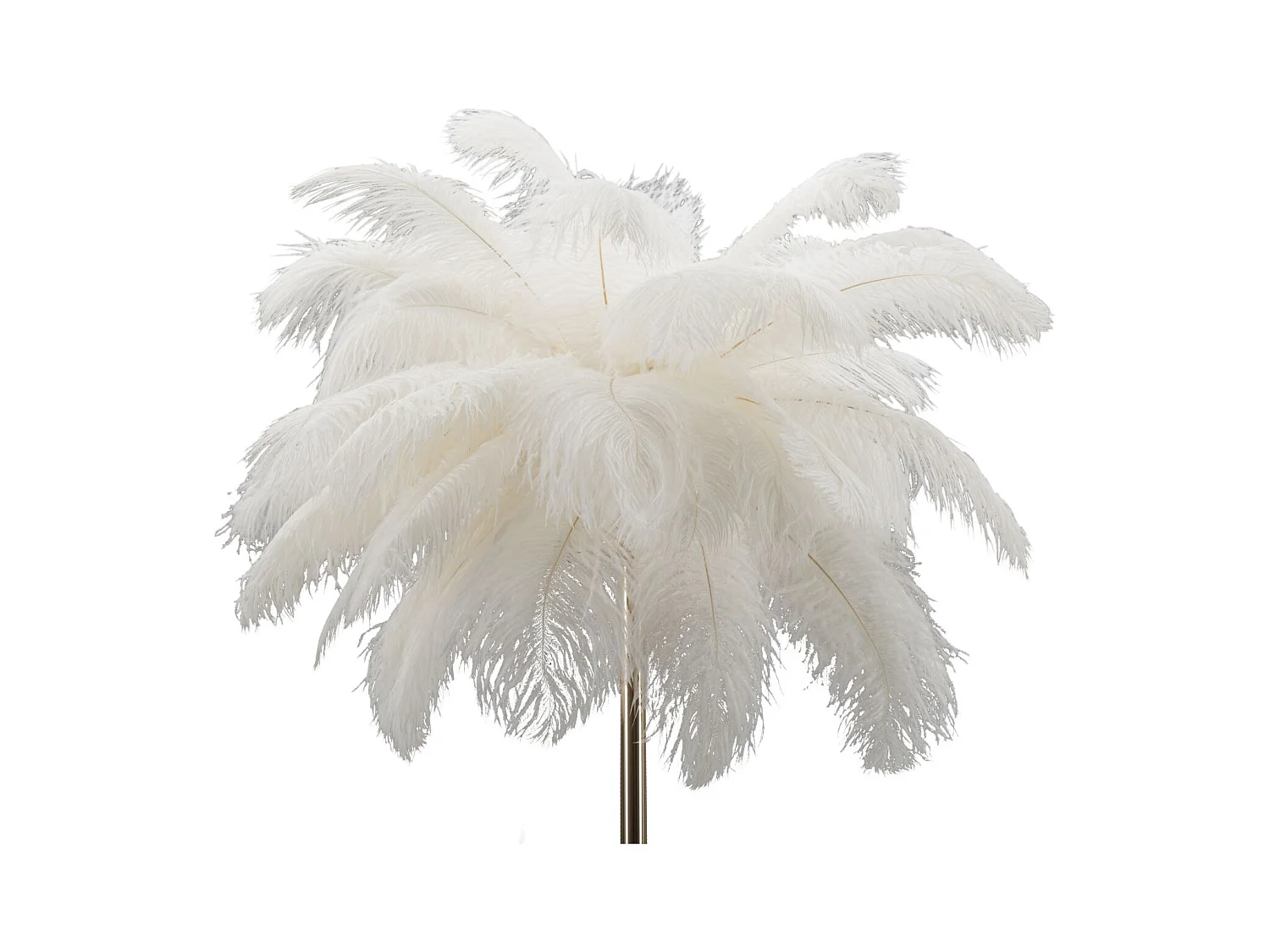 Lampadaire Imitation Plume "Palm" 160cm Or & Blanc