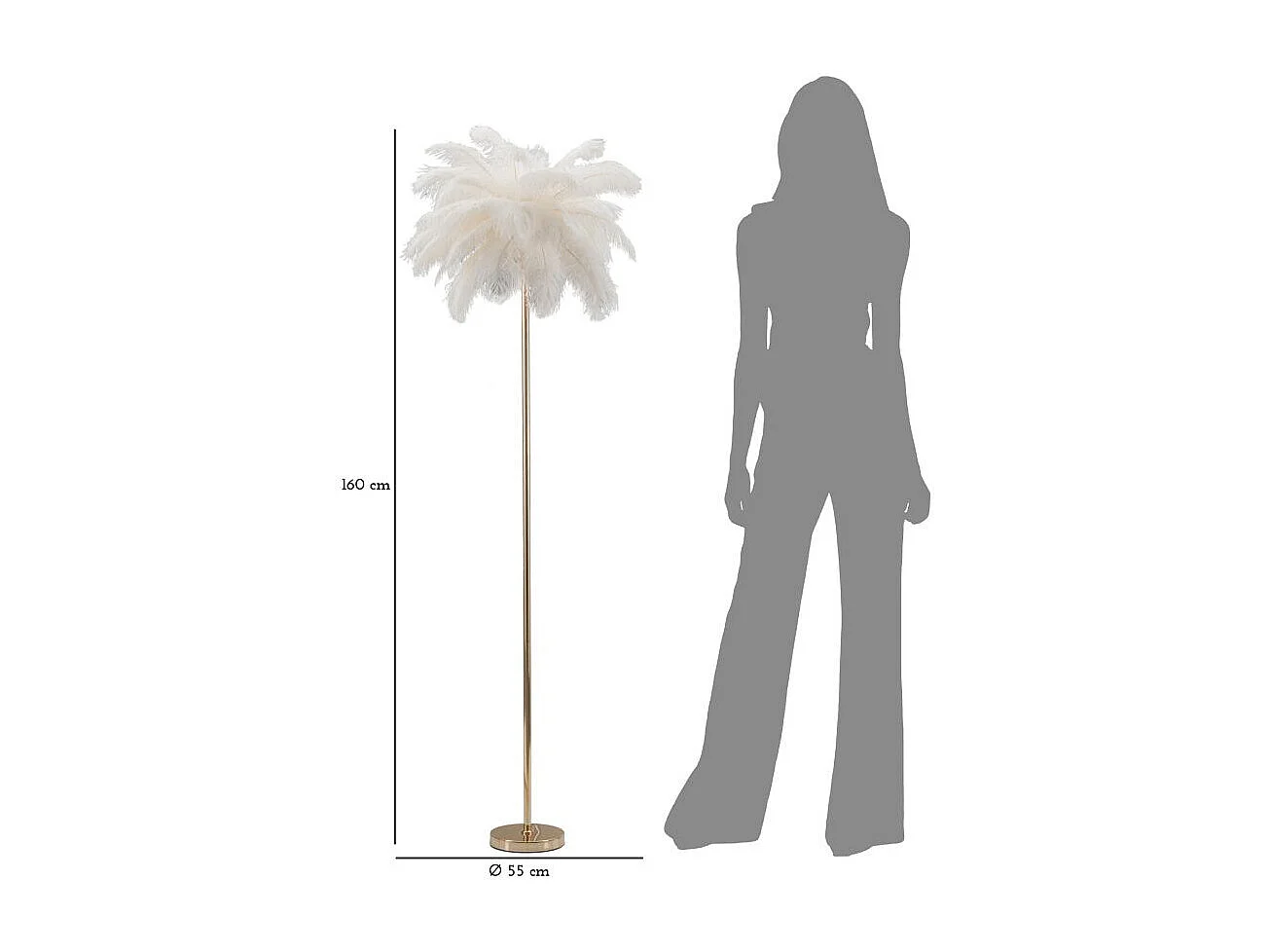 Lampada Da Terra Palm Bianca Cm Ø55X160