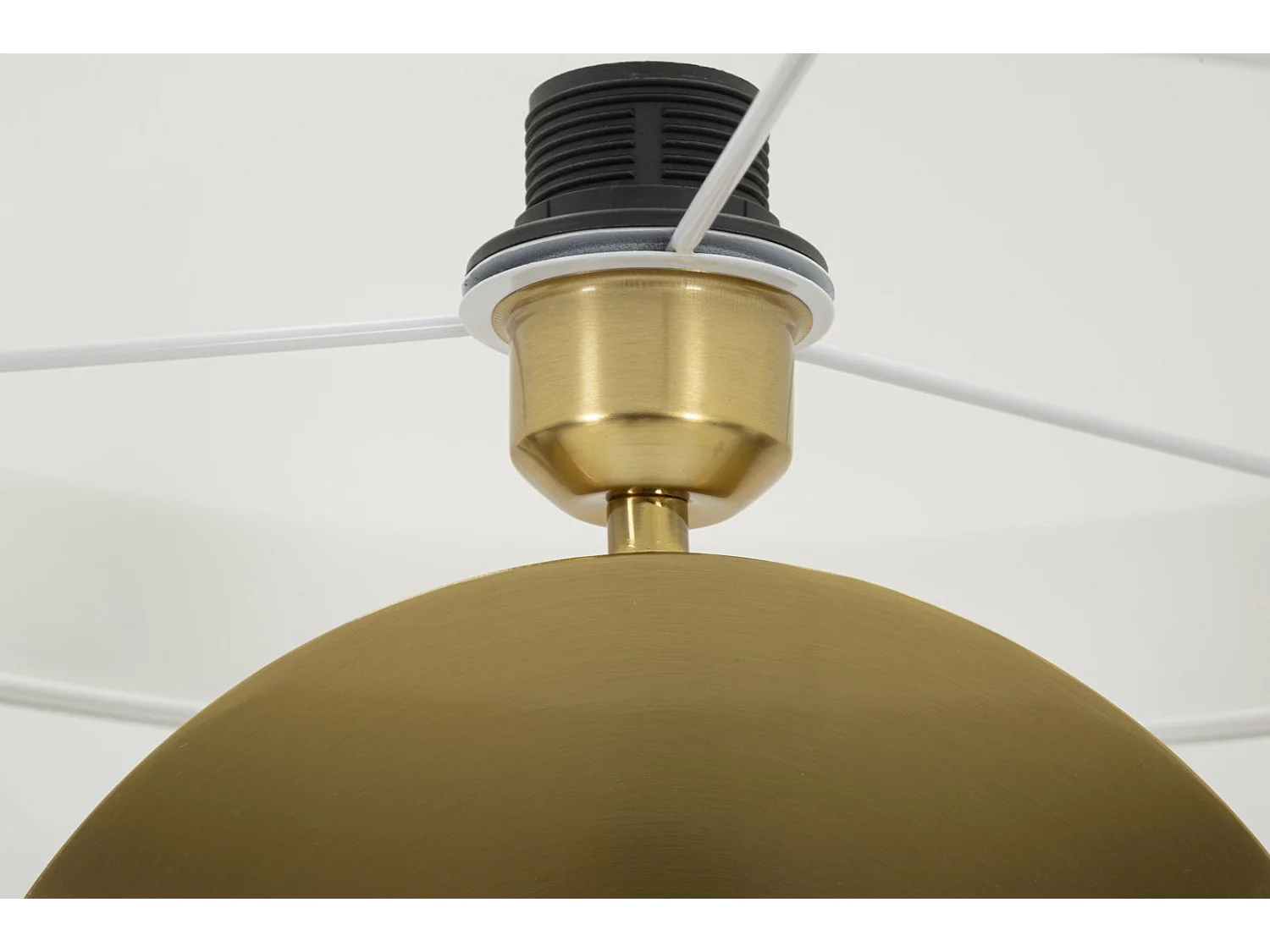 Lampadaire en Métal "Coin" 151cm Or & Blanc