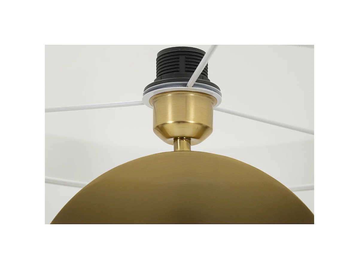Lampadaire en Métal "Coin" 151cm Or & Blanc