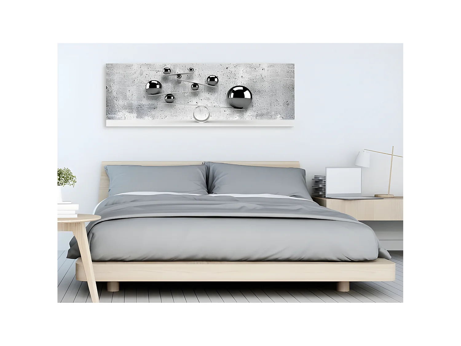 Tableau Balls and Concrete (1 Part) Narrow 135x45 cm