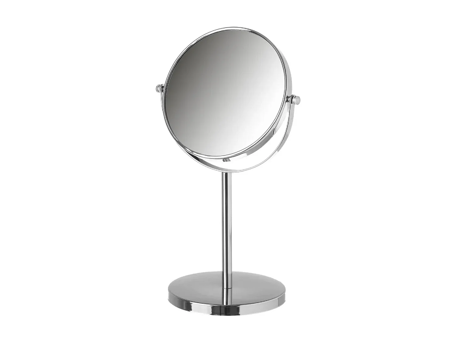 Lot de 2 miroir grossissant double face x5 sur pied en verre/métal argenté - Diamètre 17 x Hauteur 35 cm