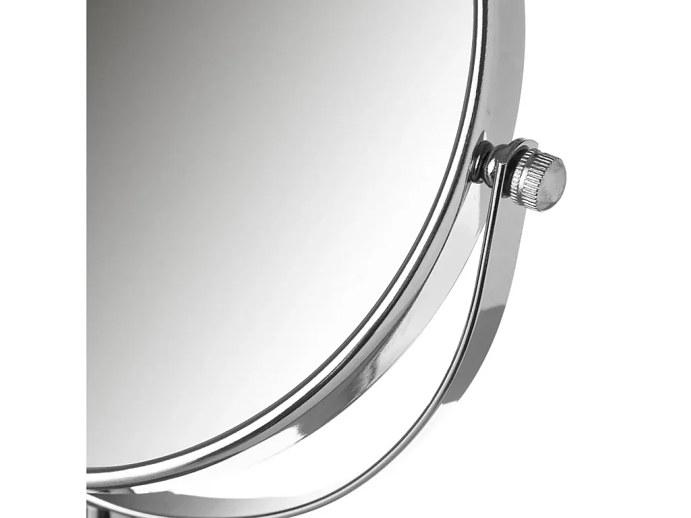 Lot de 2 miroir grossissant double face x5 sur pied en verre/métal argenté - Diamètre 17 x Hauteur 35 cm